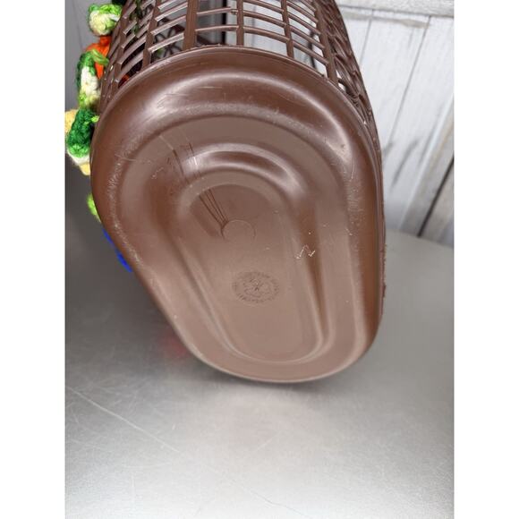 Vintage Bag Tote Crochet Flower Basket Design Sewing 60s/70s Hippie - Picture 6 of 9